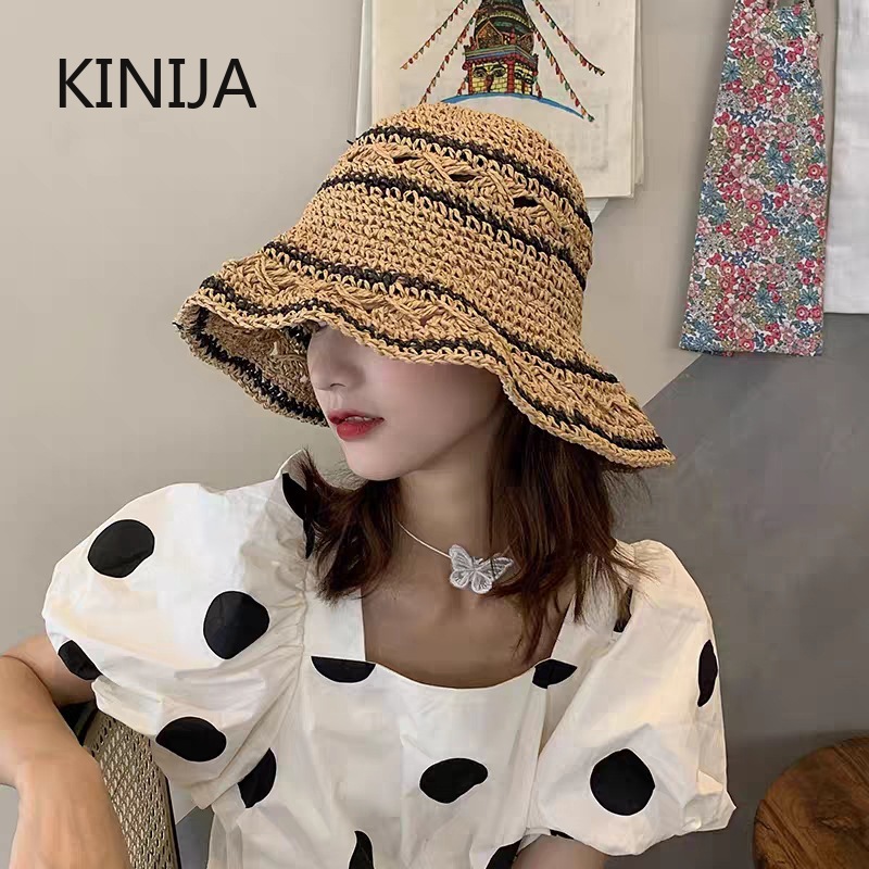 Bucket Hat Straw - Летняя шляпа женская соломенная шляпа от
